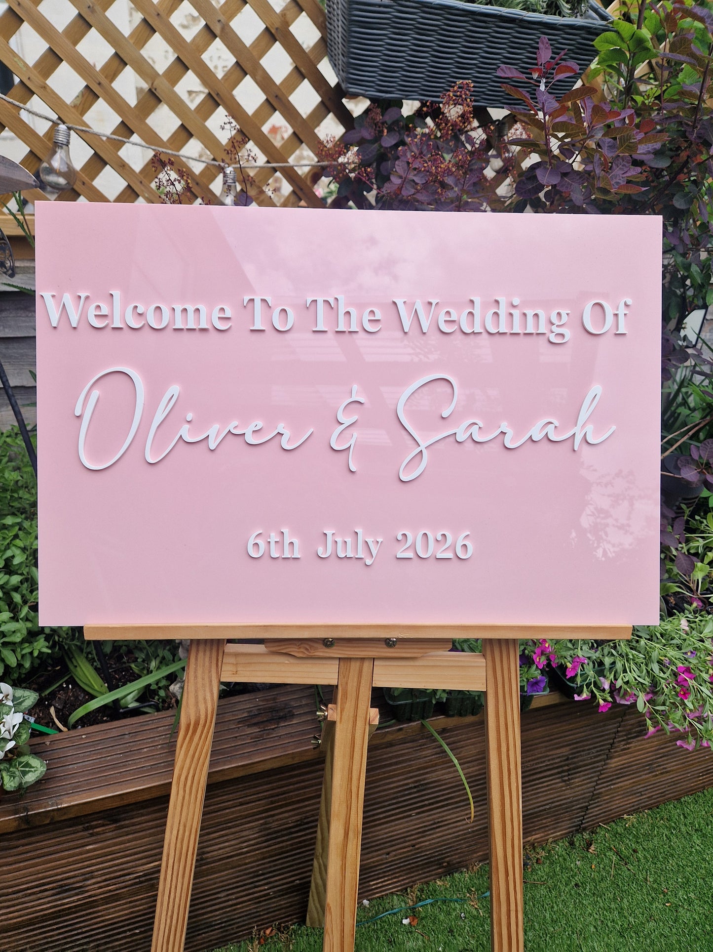 Custom Modern Acrylic Welcome To The Wedding Of Sign