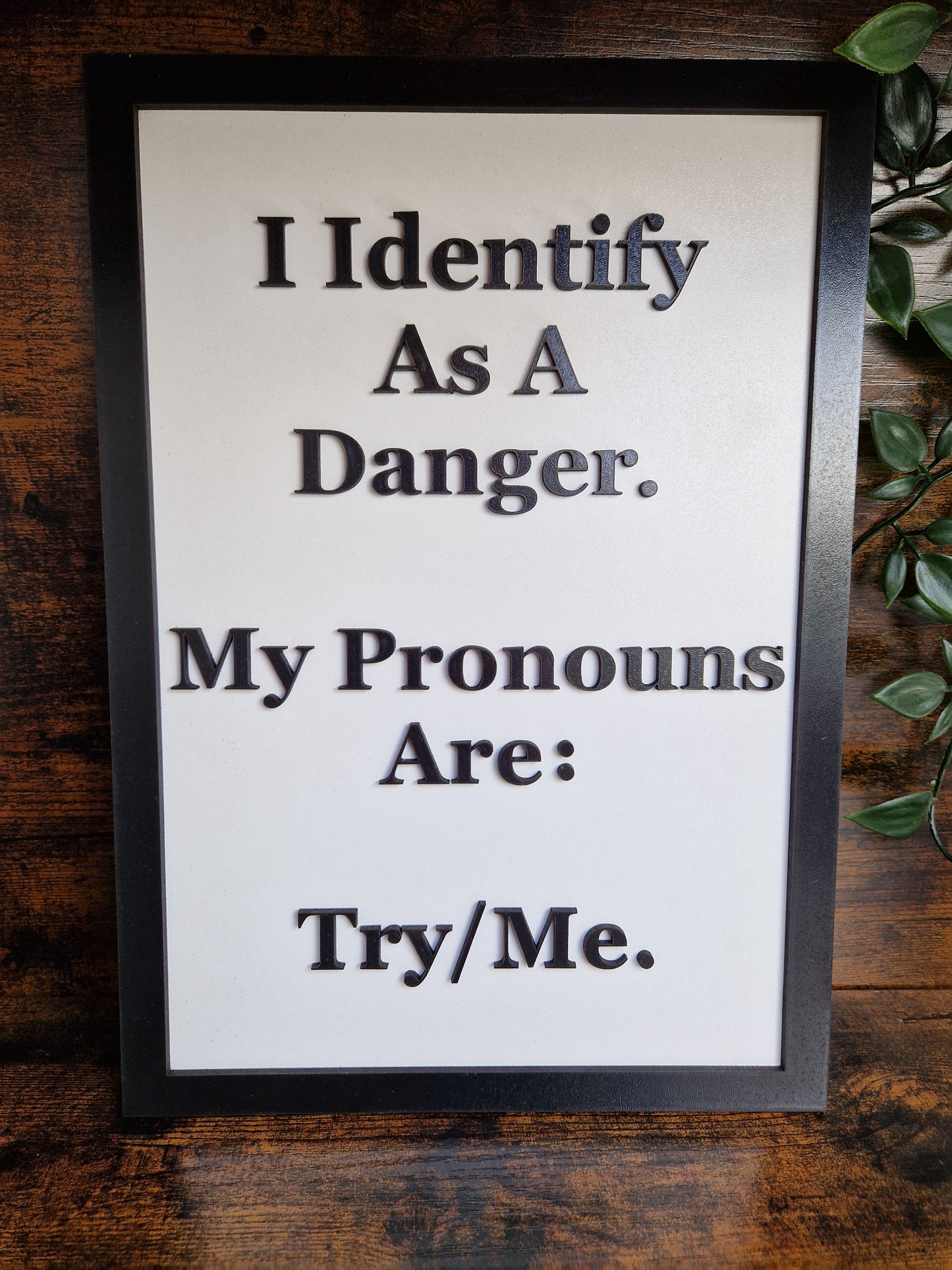 I Identify As A Danger Funny Home Decor Sign