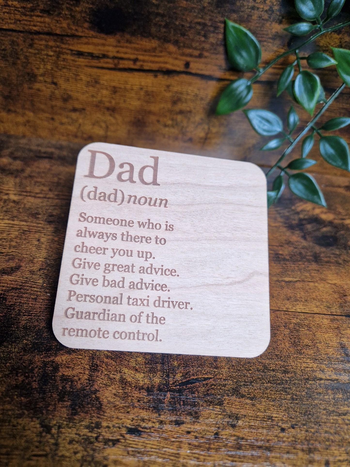 Dad, noun drinks coaster