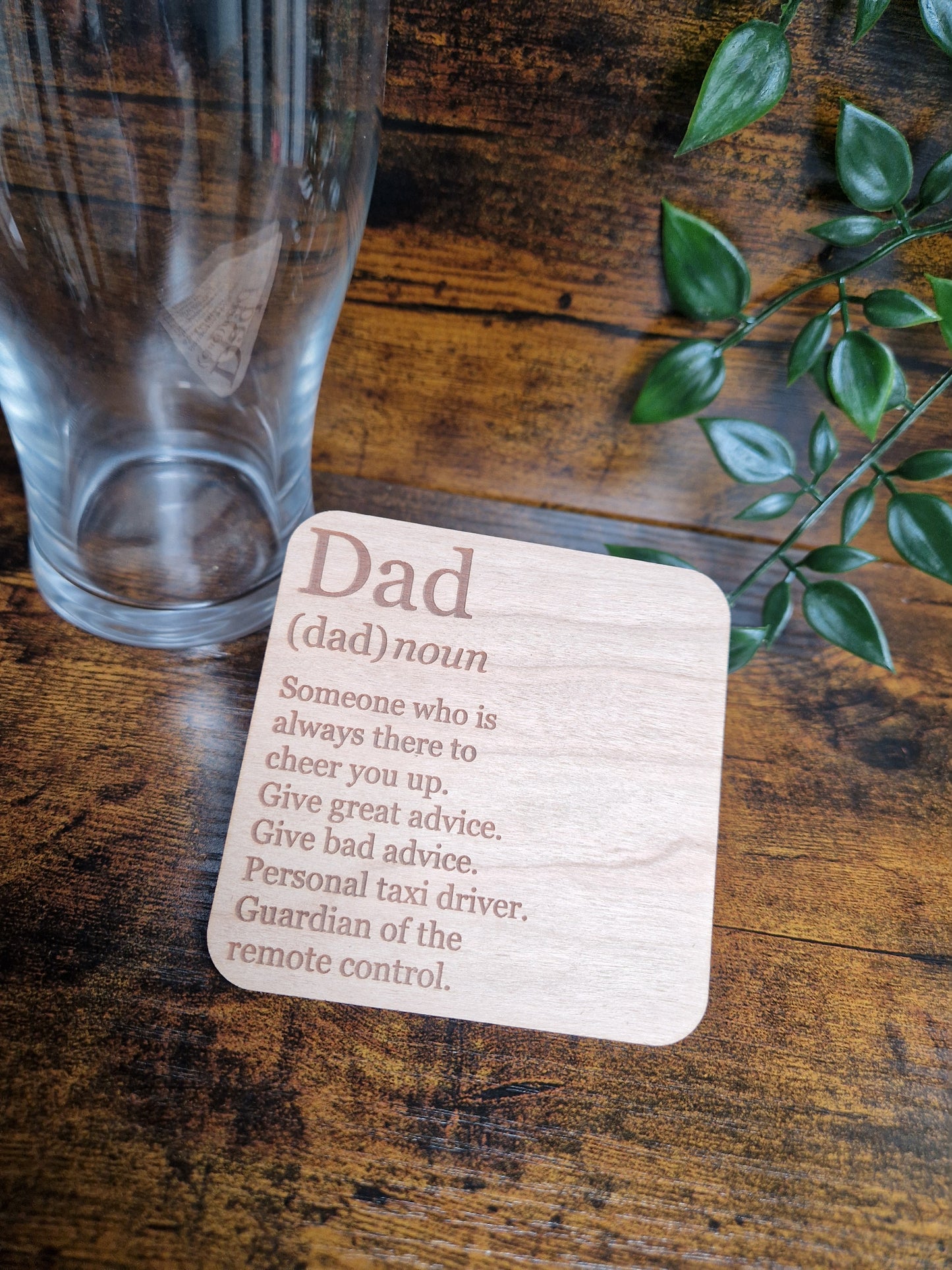 Dad, noun drinks coaster