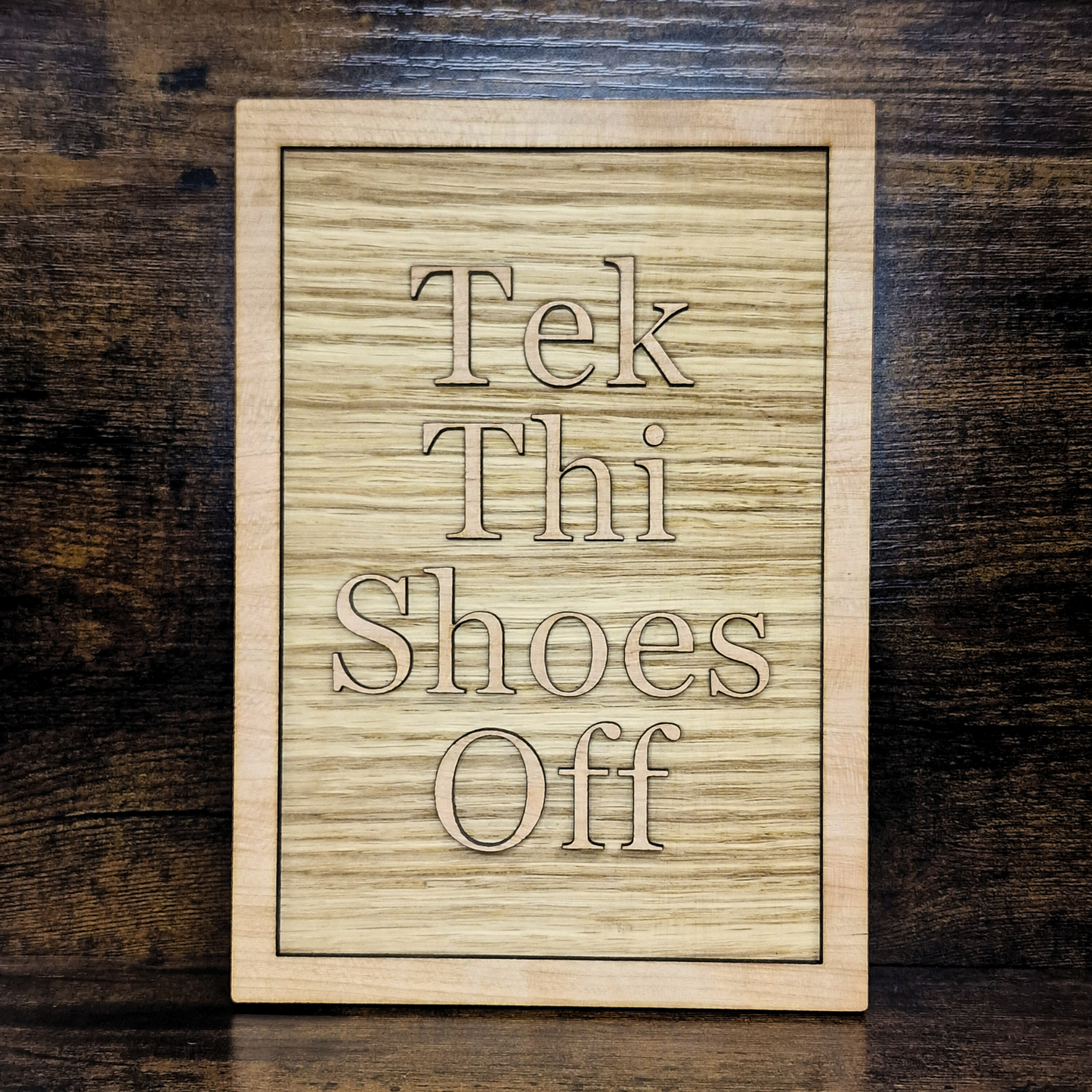 Tek Thi Shoes Off - Yorkshire Sign