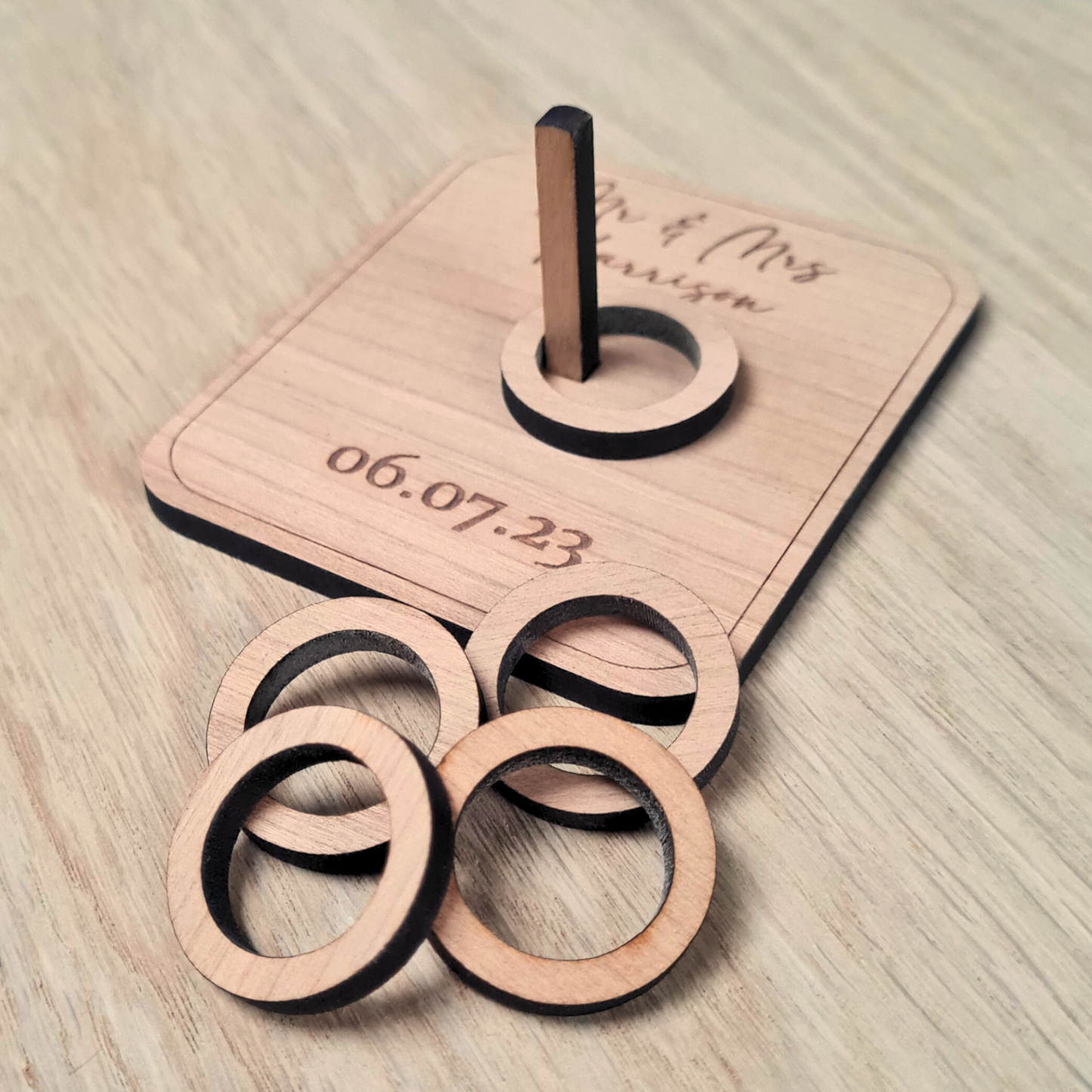 Ring toss style wedding favours!