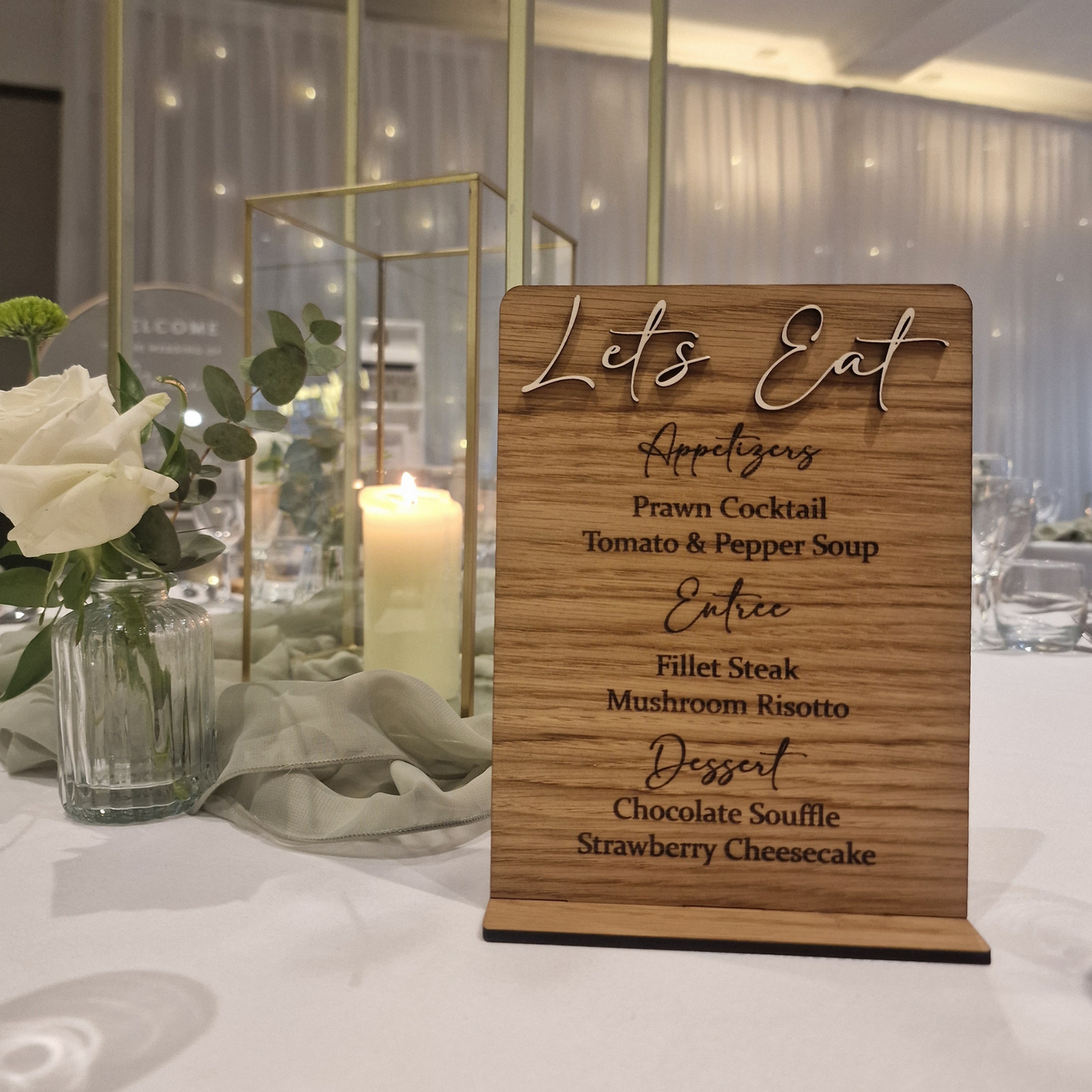 Wedding table menu