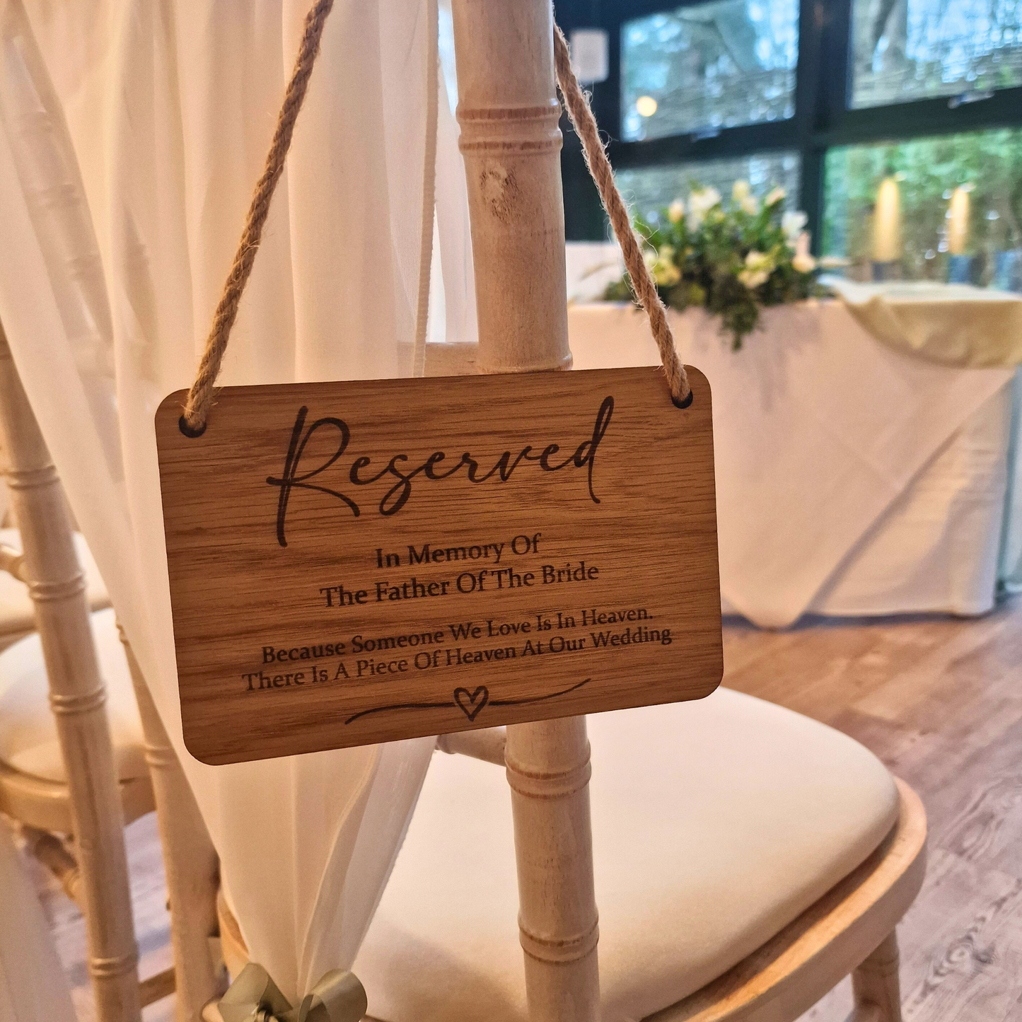 In Memory Reserved Seating Hanger