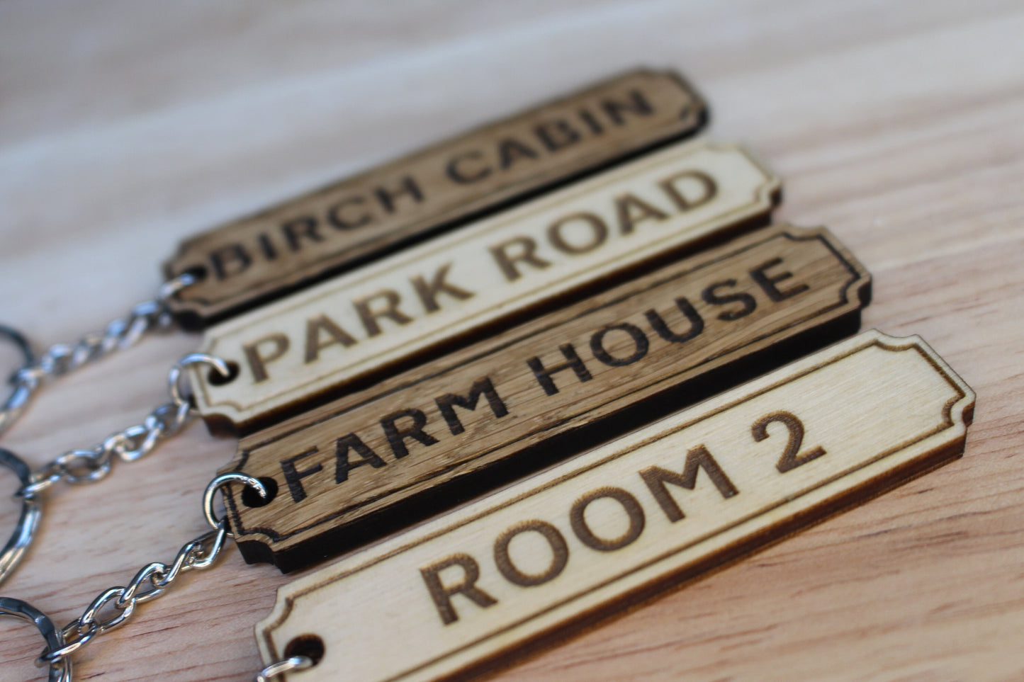 Wooden Sign Style Keyring