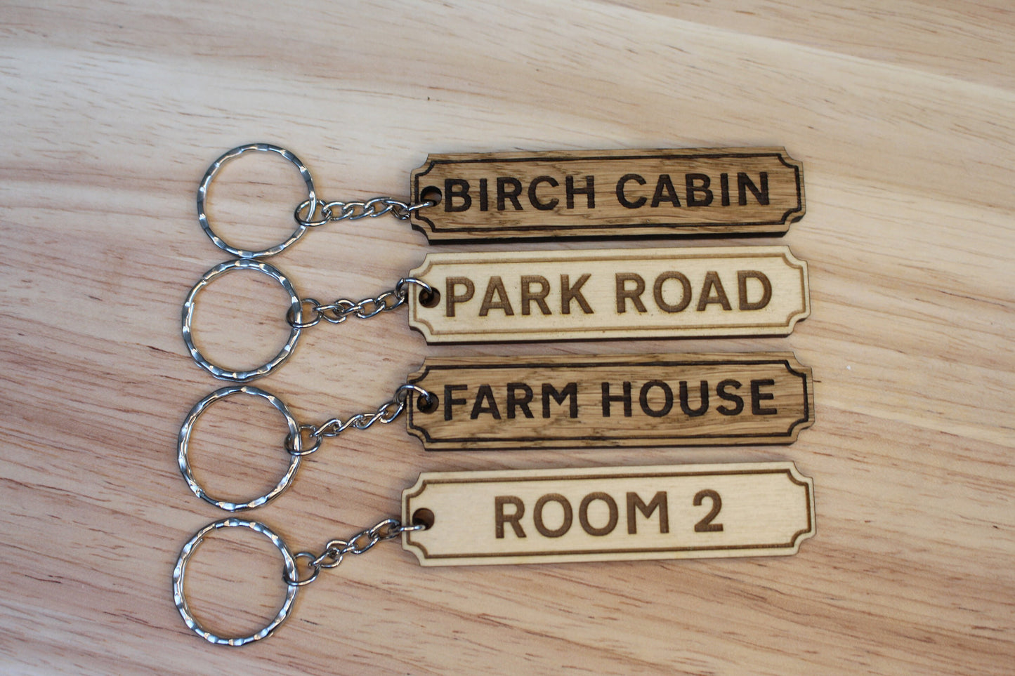 Wooden Sign Style Keyring