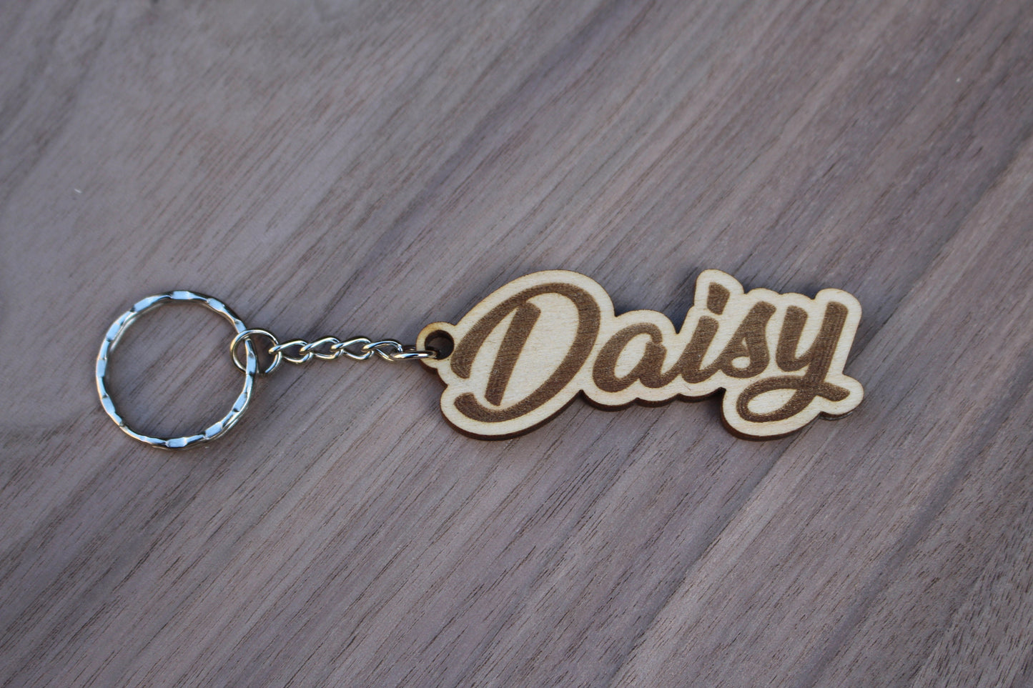 Wooden Name Personalised Keyring