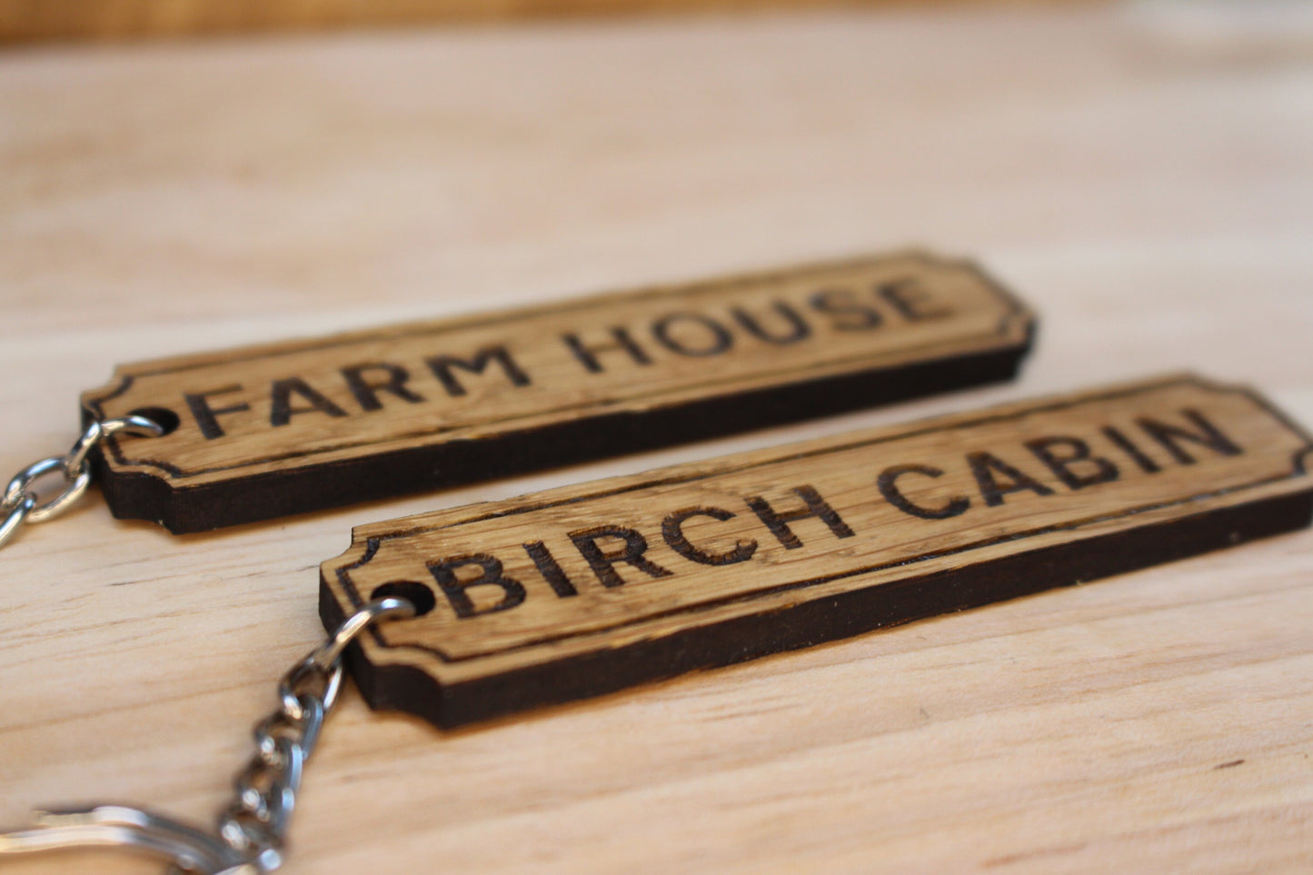 Wooden Sign Style Keyring
