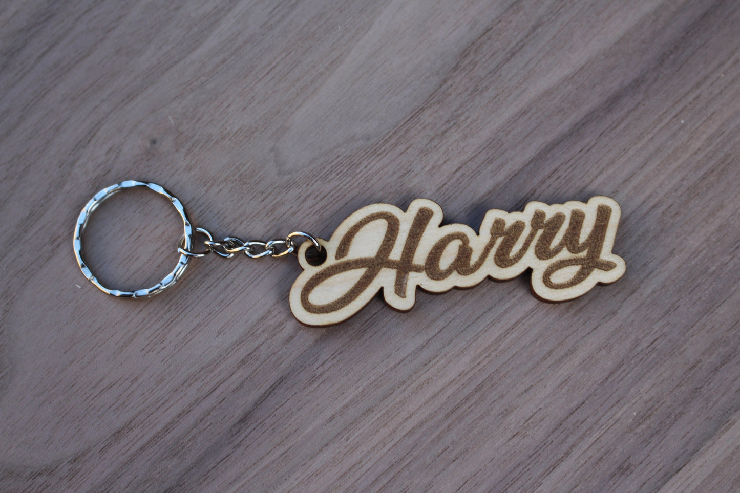 Wooden Name Personalised Keyring
