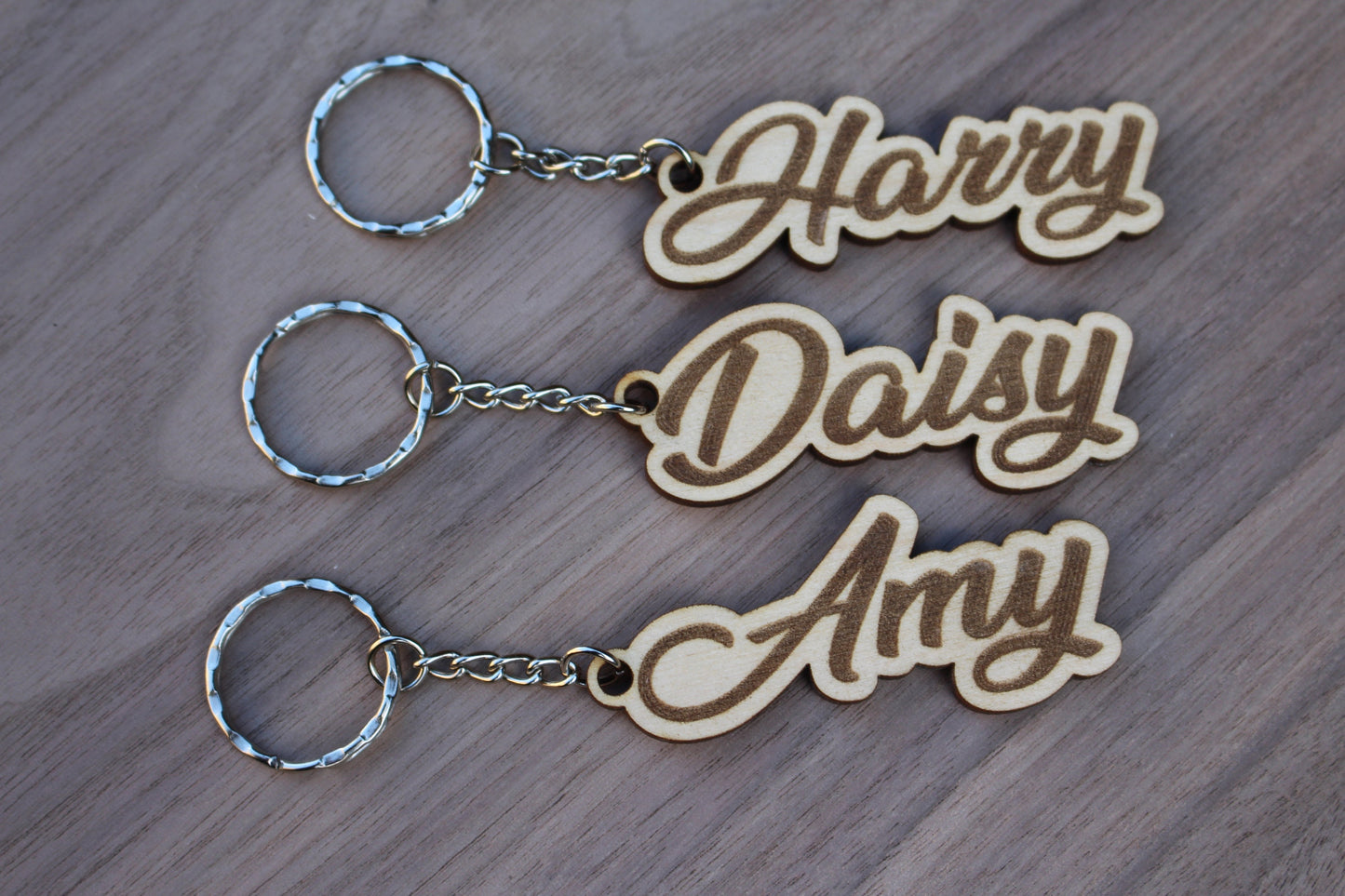 Wooden Name Personalised Keyring