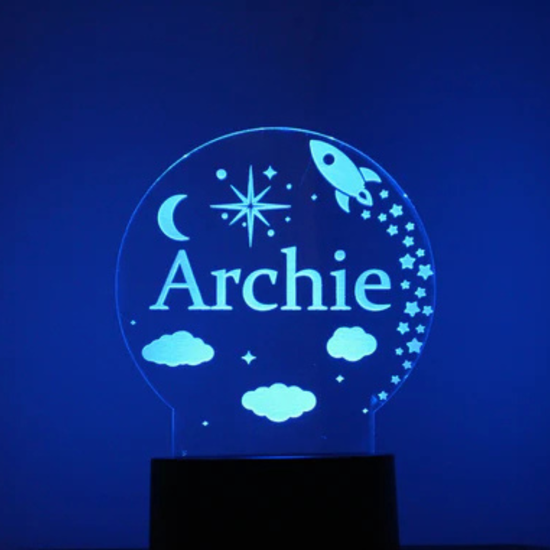 Childrens Personalised NightLight - Space Themed