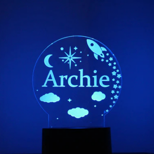 Childrens Personalised NightLight - Space Themed