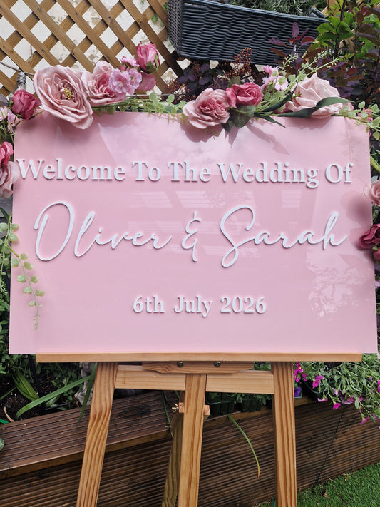 Custom Modern Acrylic Welcome To The Wedding Of Sign
