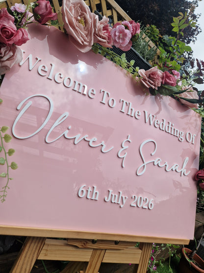 Custom Modern Acrylic Welcome To The Wedding Of Sign