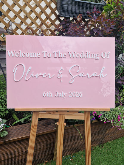 Custom Modern Acrylic Welcome To The Wedding Of Sign