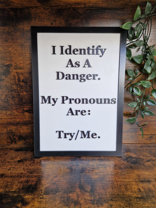 I Identify As A Danger Funny Home Decor Sign