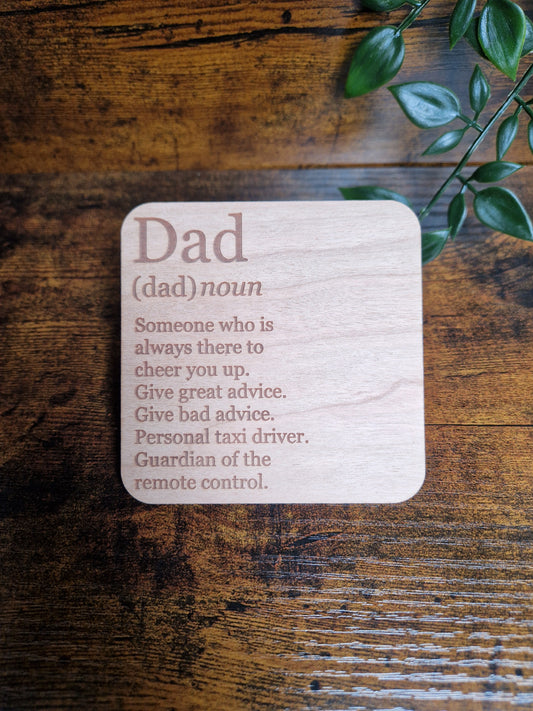 Dad, noun drinks coaster