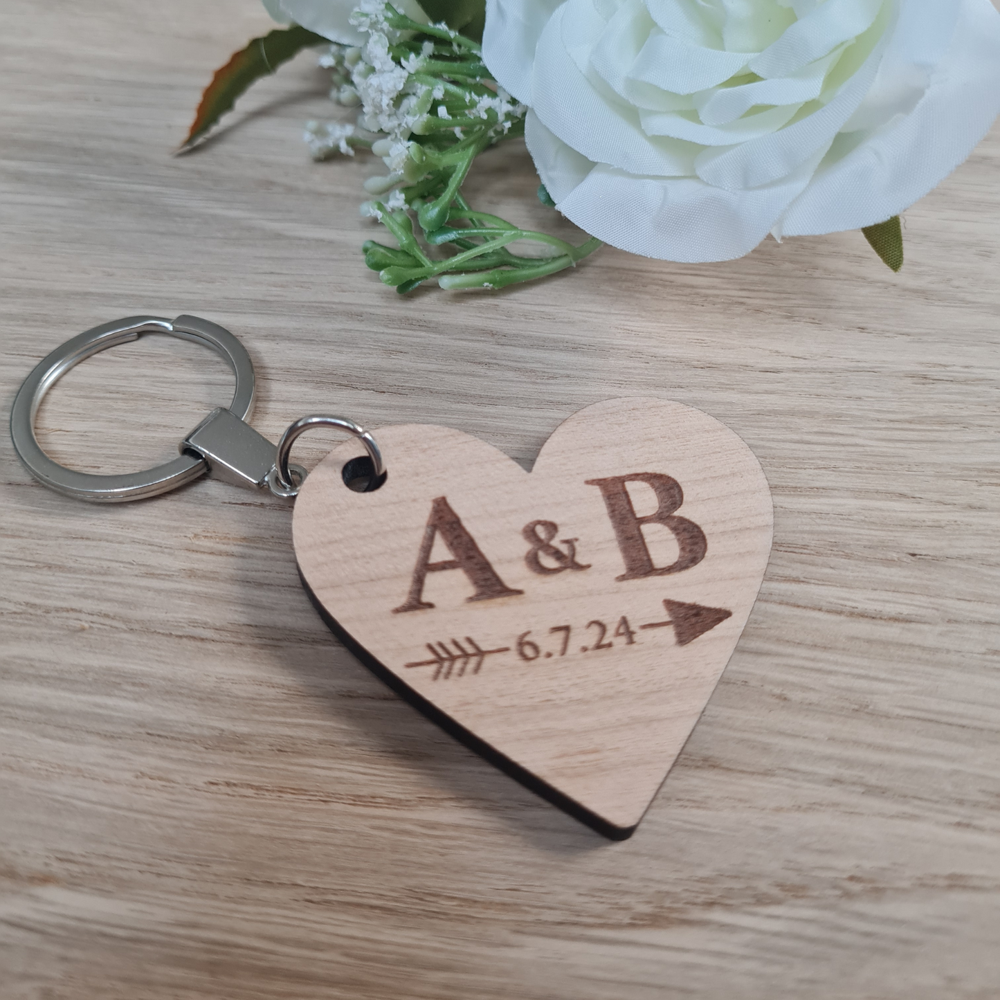 Heart special date keyring