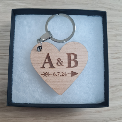 Heart special date keyring