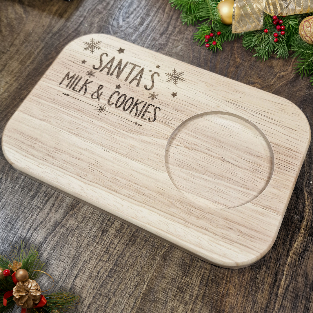 Santa's Milk & Cookies Board