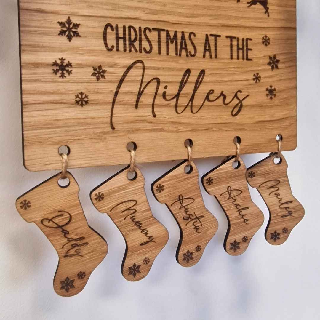 Family Christmas Stocking Sign