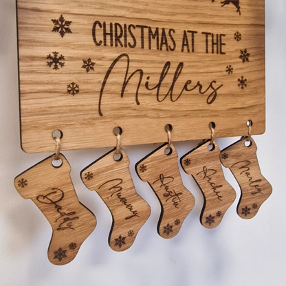 Family Christmas Stocking Sign