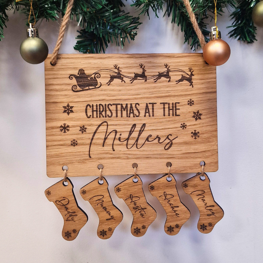 Family Christmas Stocking Sign