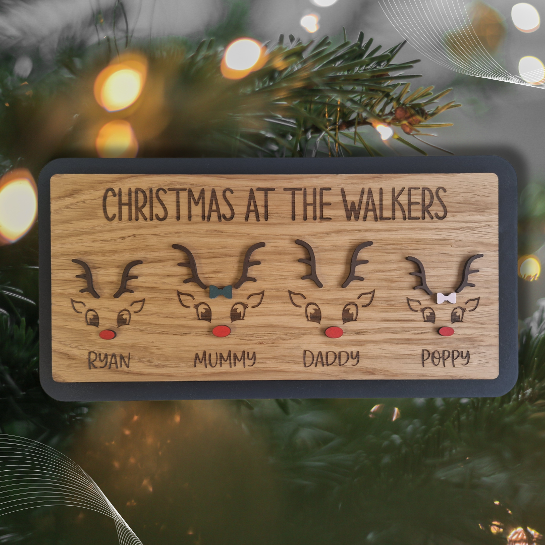 Christmas Reindeer Family Sign