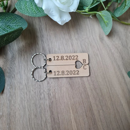 Personalised Date Couples Keyring