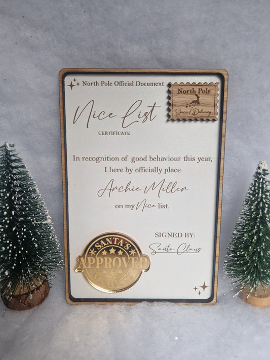 Official Nice List Certificate