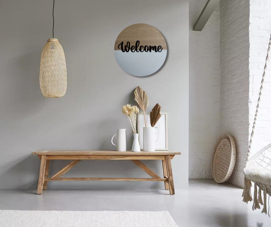 Oak Welcome Sign - White