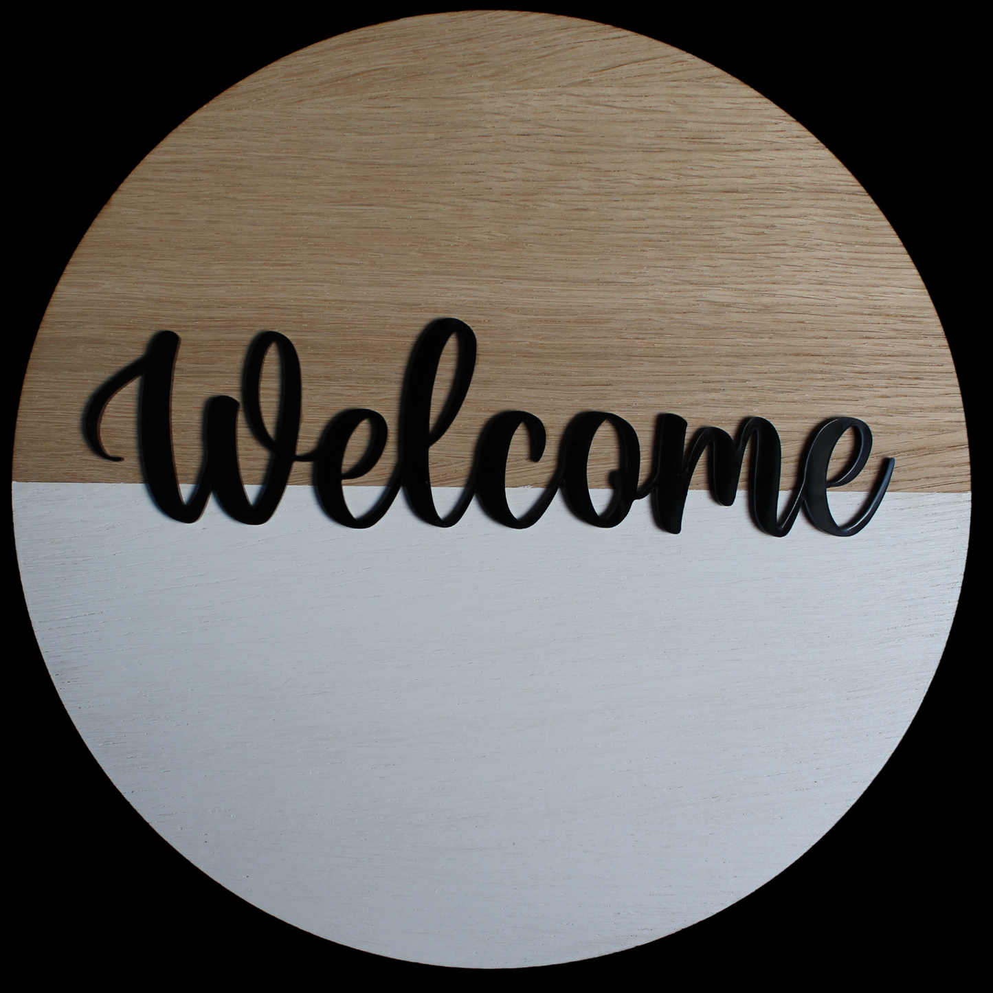 Oak Welcome Sign - White