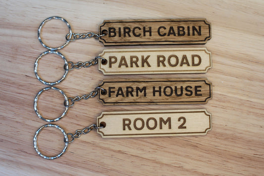 Wooden Sign Style Keyring