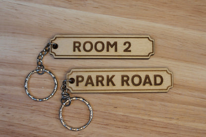 Wooden Sign Style Keyring