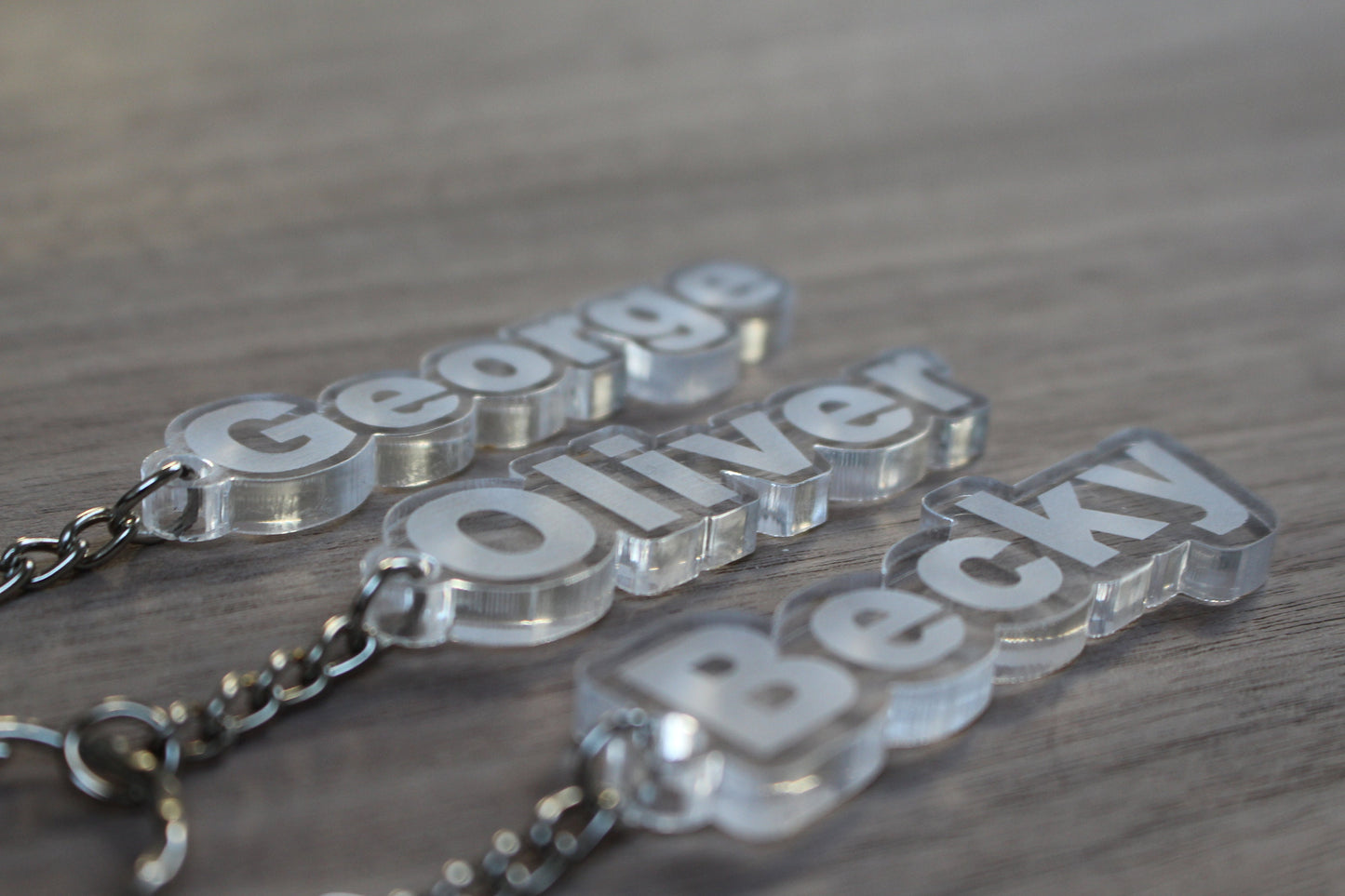 Personalised Frozen Text Keyring