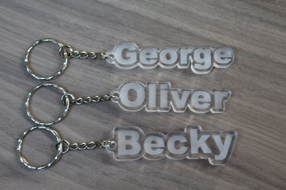 Personalised Frozen Text Keyring