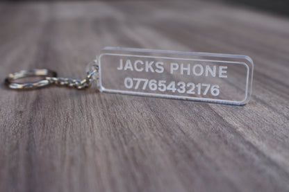 Personalised Licence Plate Style Keyring