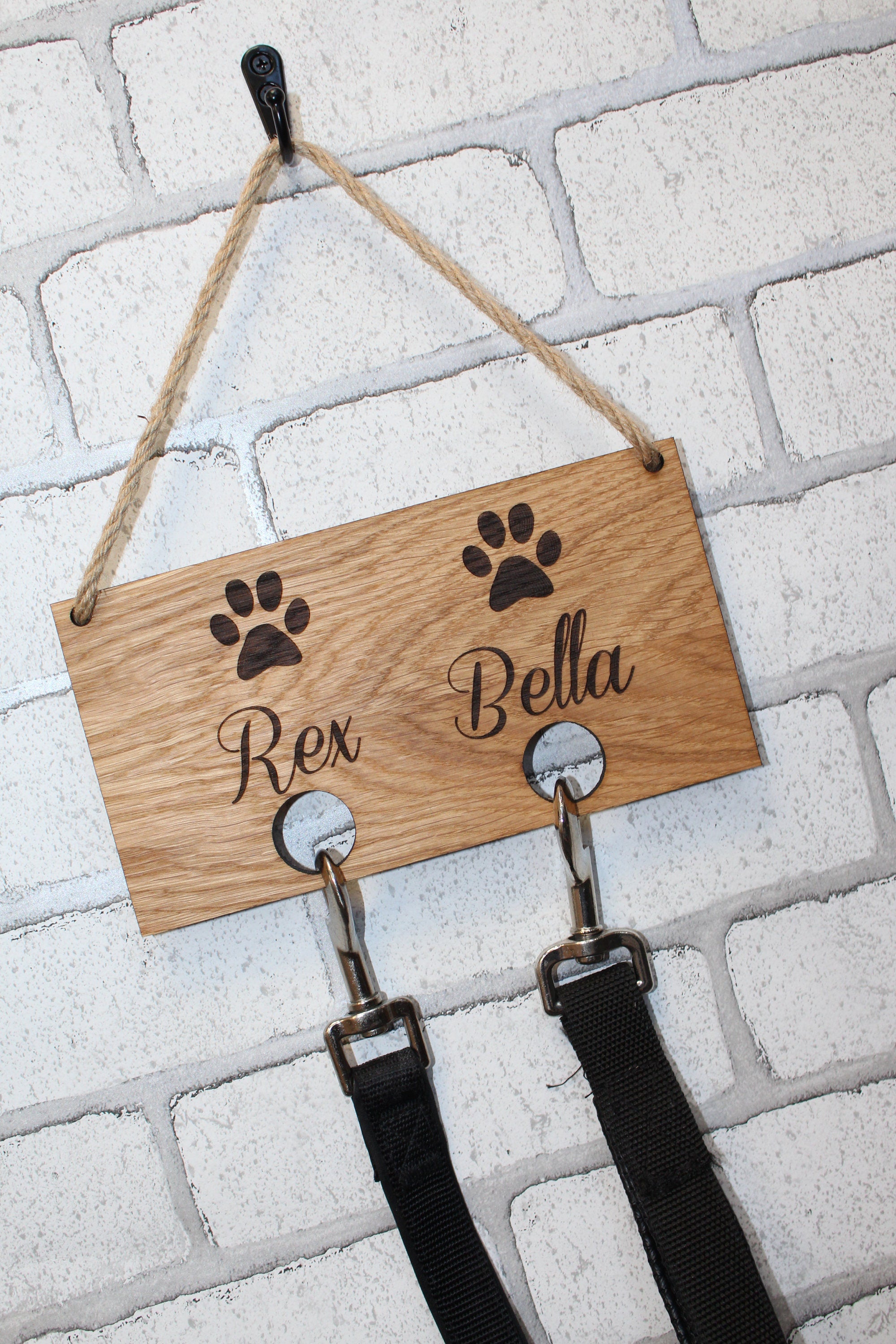 Personalised dog outlet lead hanger