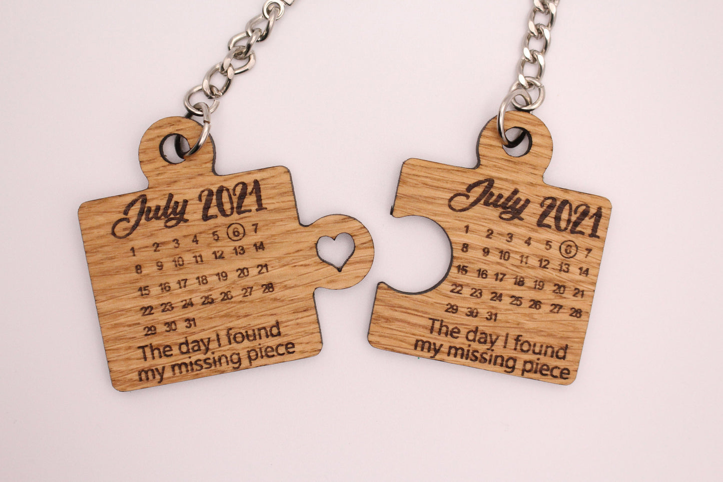 Personalised Date Puzzle Piece Keyring