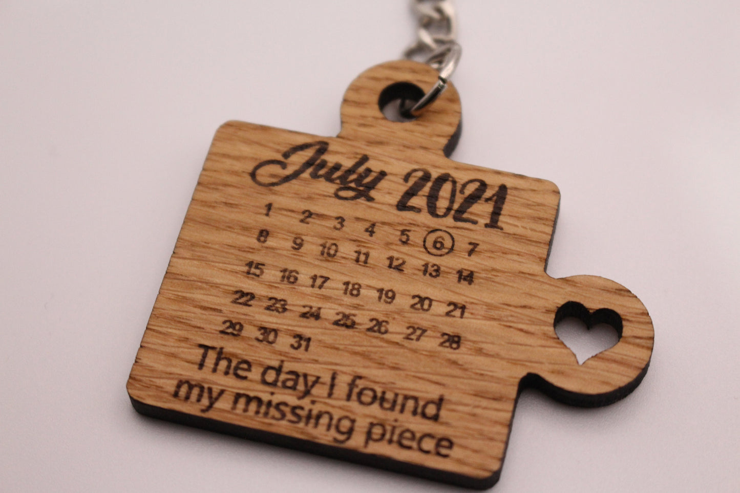 Personalised Date Puzzle Piece Keyring