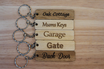 Wooden Personalised Keyring