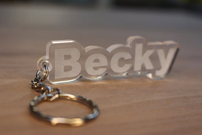 Personalised Frozen Text Keyring