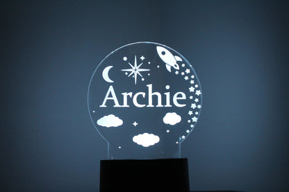 Childrens Personalised NightLight - Space Themed