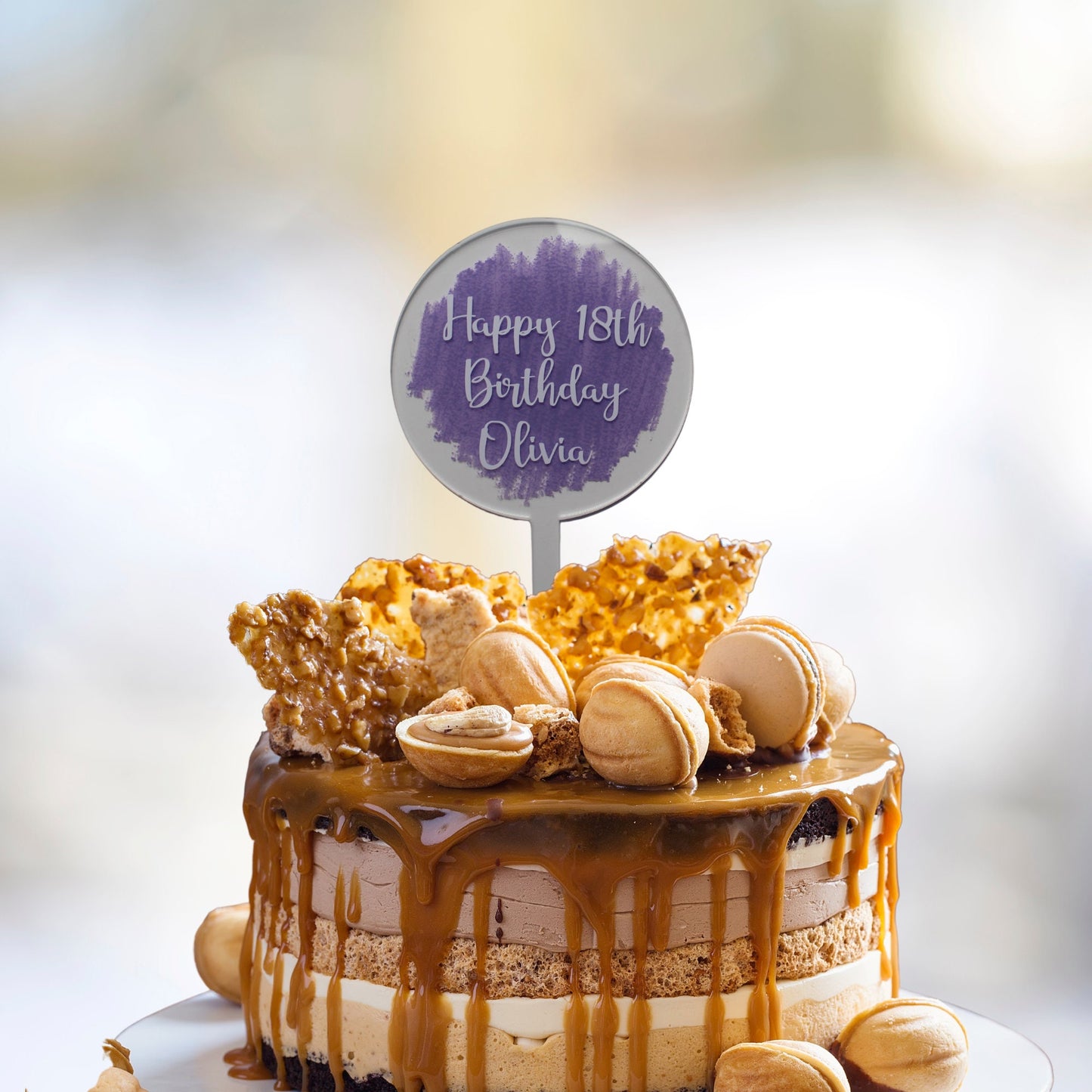 Happy Birthday Pastal Cake Topper